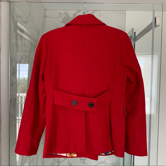 Red wool peacoat coat - fall 2023 pop of red trend! - Picture 2 of 10